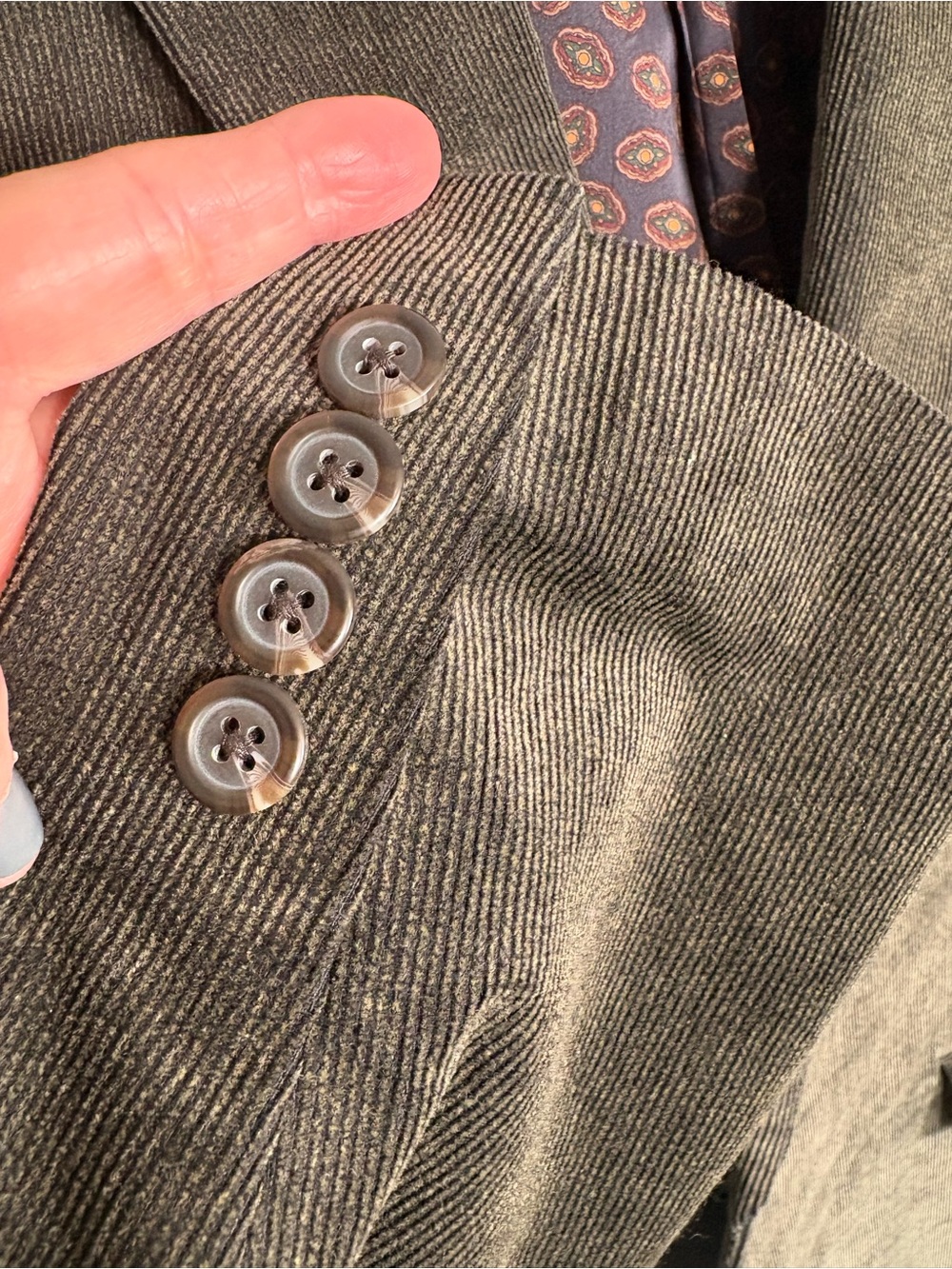 Chaps Dark Olive Corduroy Sport Coat Size 46R - Picture 3 of 10
